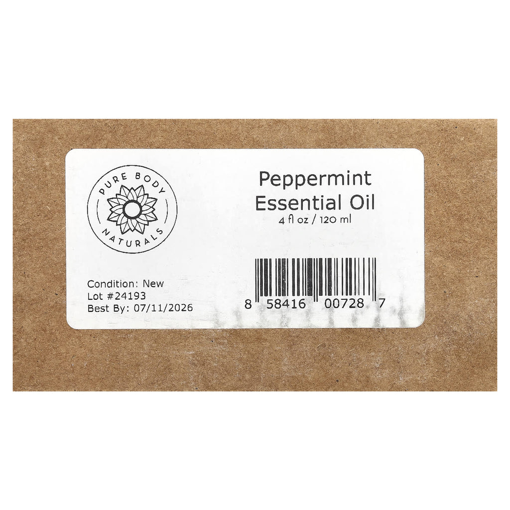 Pure Body Naturals, Essential Oil, Peppermint, 4 fl oz (120 ml)