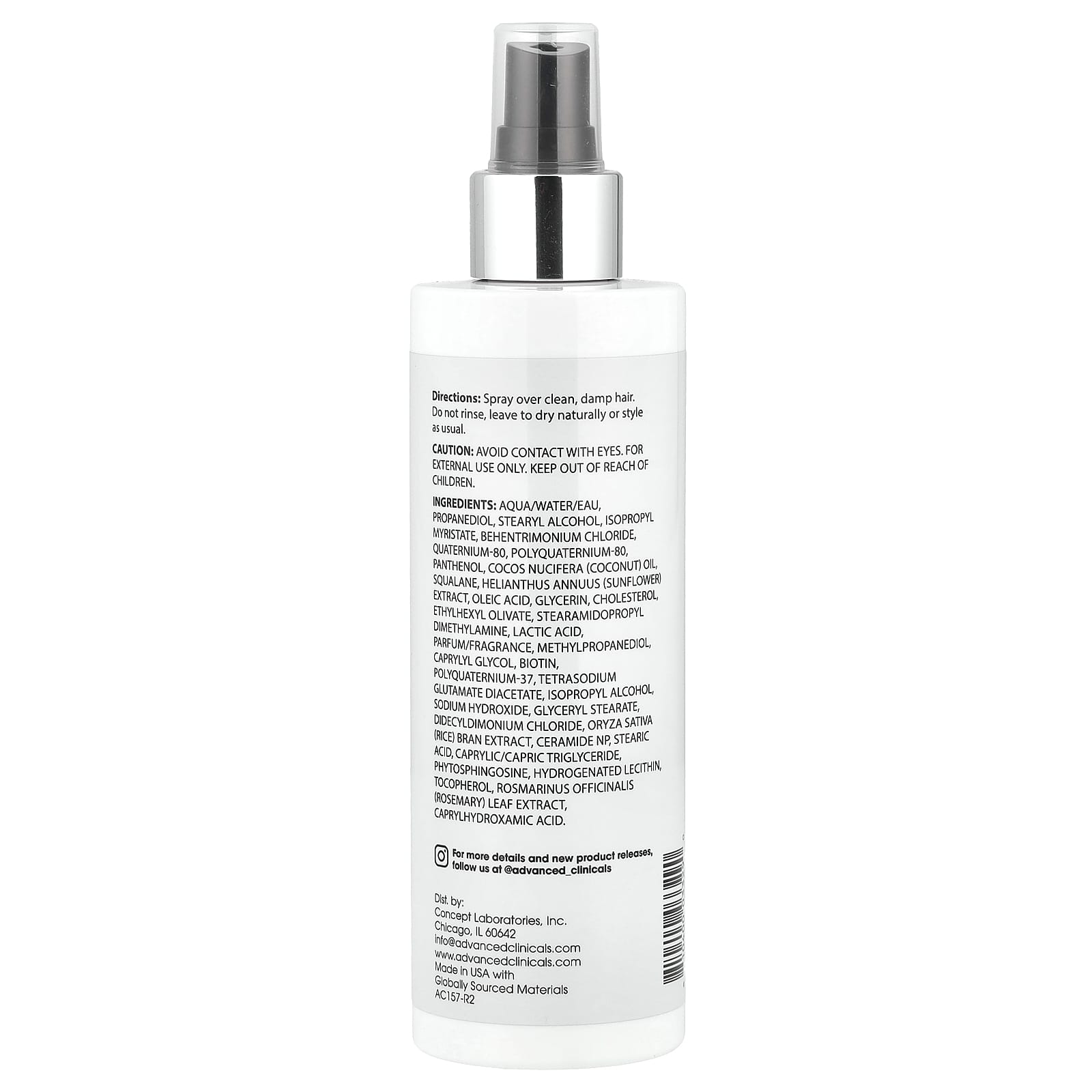 Advanced Clinicals, Biotin, Leave-In Conditioner , 8 fl oz (237 ml)