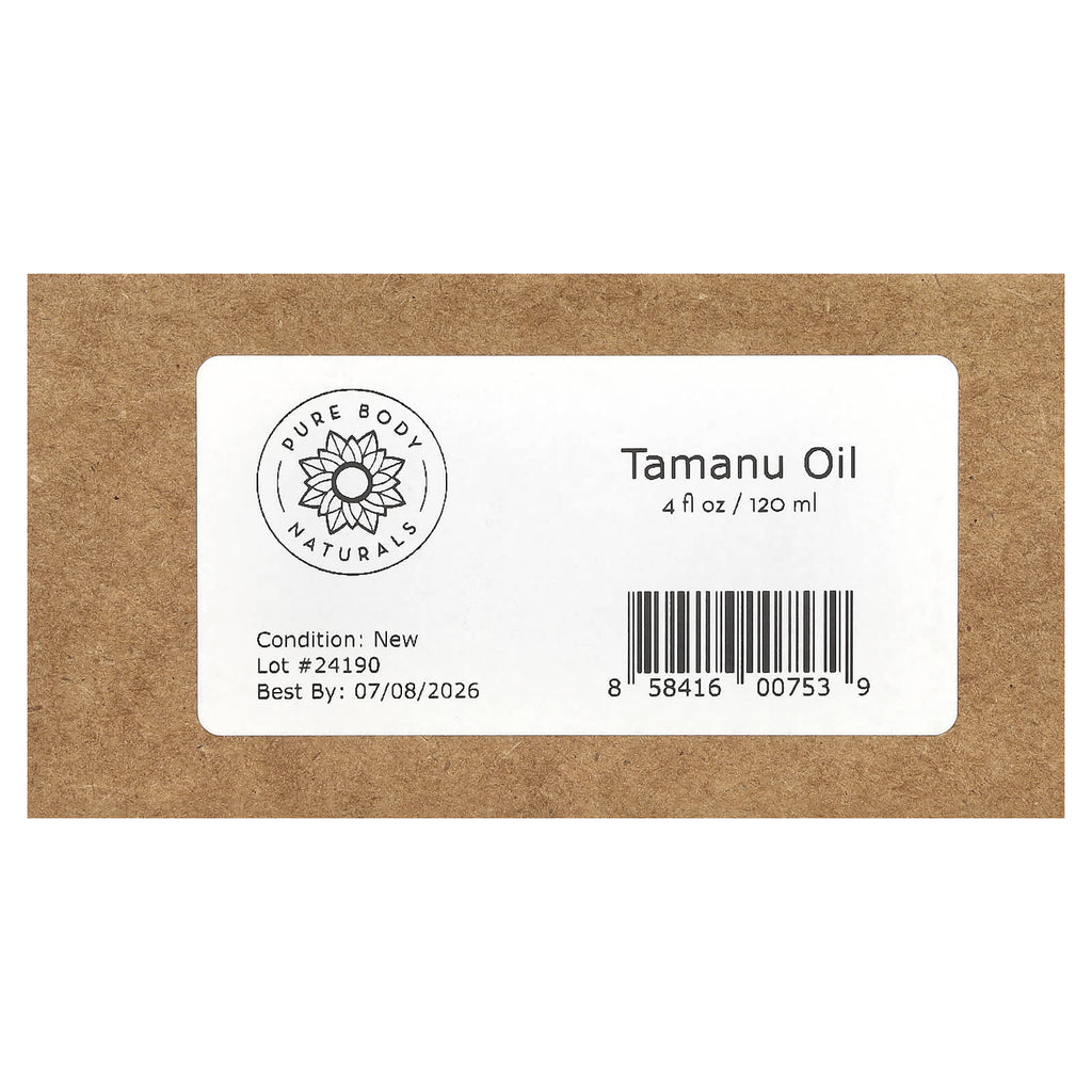 Pure Body Naturals, Tamanu Overnight Miracle Oil, 4 fl oz (120 ml)