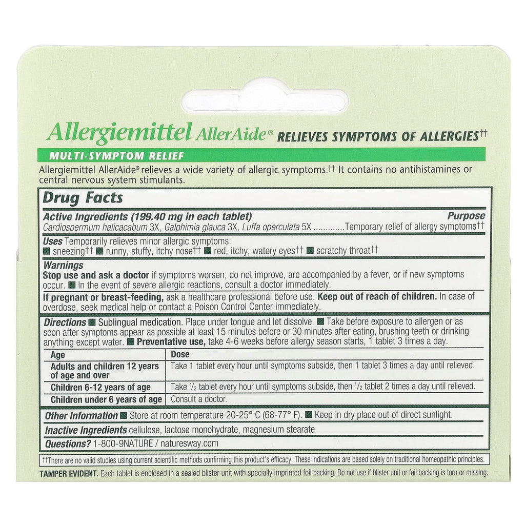 Boericke & Tafel, Allergiemittel AllerAide®, Allergy Relief, 40 Tablets