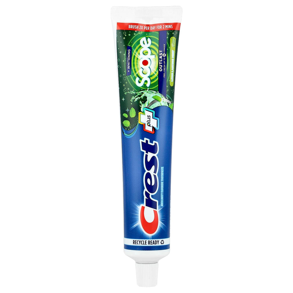 Crest, Plus, Scope, Outlast + Whitening, Anticavity Fluoride Toothpaste, Mint, 5.4 oz (153 g)