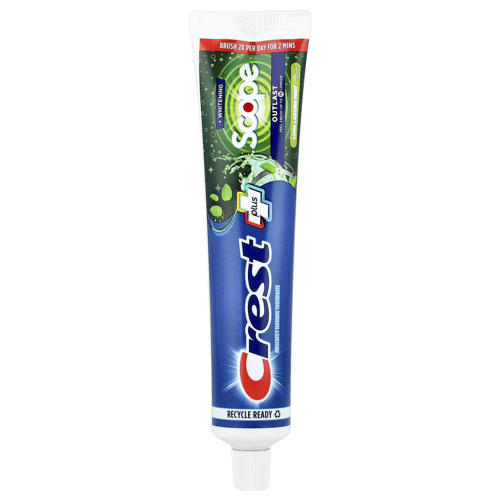 Crest, Plus, Scope, Outlast + Whitening, Anticavity Fluoride Toothpaste, Mint, 5.4 oz (153 g)