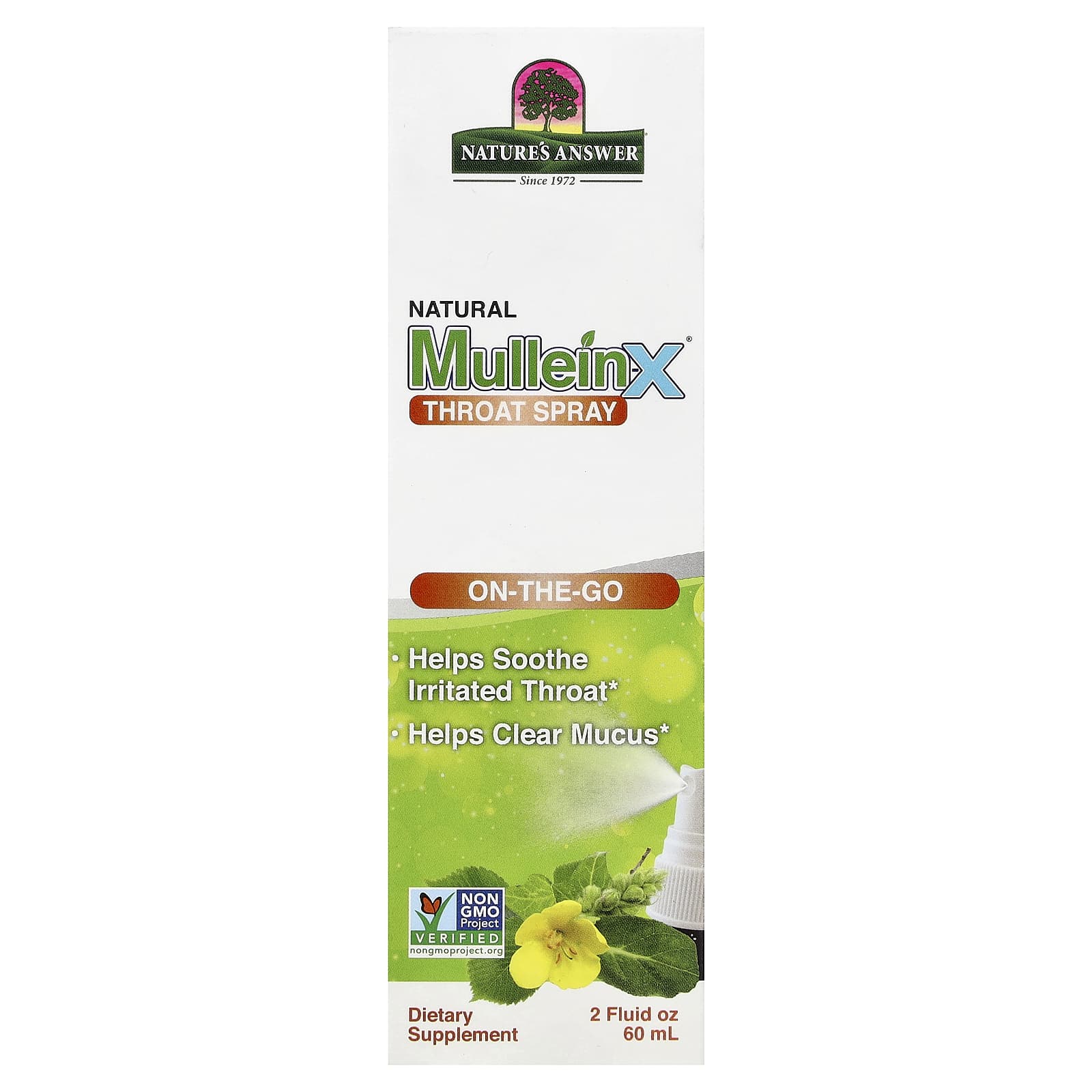 Nature's Answer, Natural MulleinX® Throat Spray, 2 fl oz (60 ml)