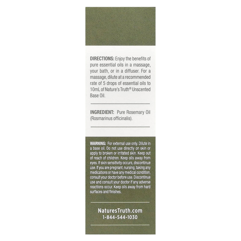 Nature's Truth, Pure Essential Oil, Clarifying Rosemary, 0.51 fl oz (15 ml)