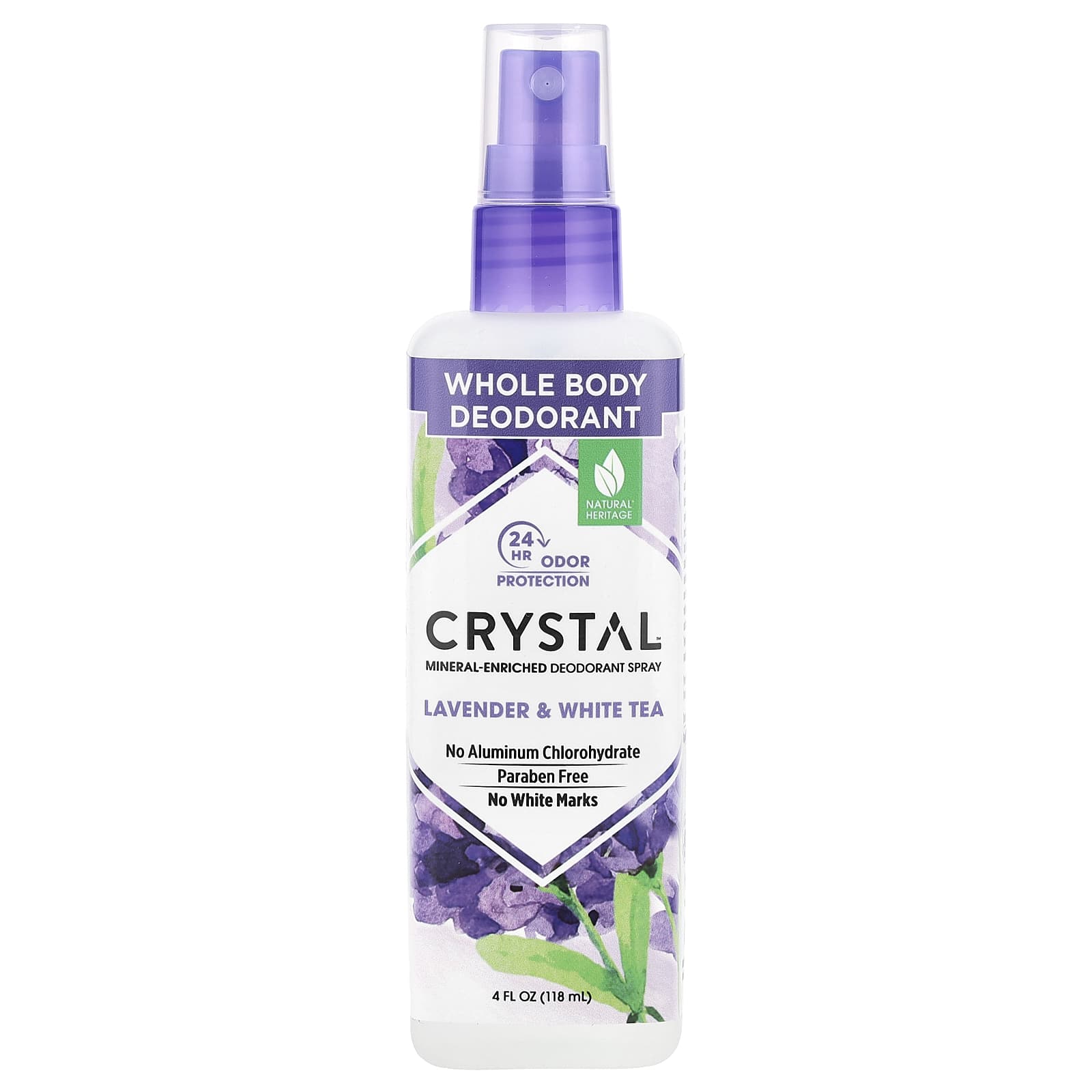 CRYSTAL, Mineral-Enriched Deodorant Spray, Lavender & White Tea, 4 fl oz (118 ml)