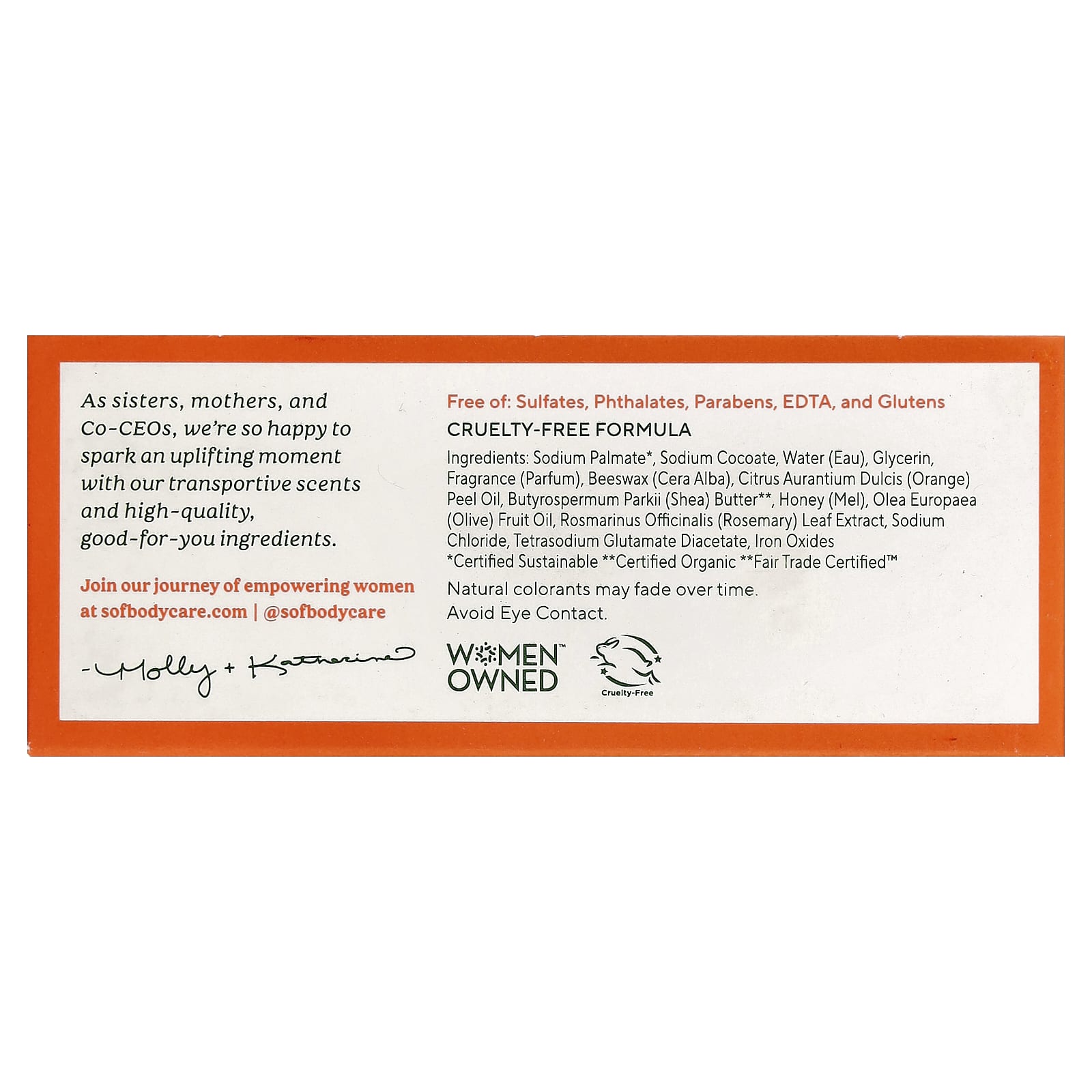 SoF, Triple Milled Bar Soap with Shea Butter, Orange Blossom & Honey, 6 oz (170 g)