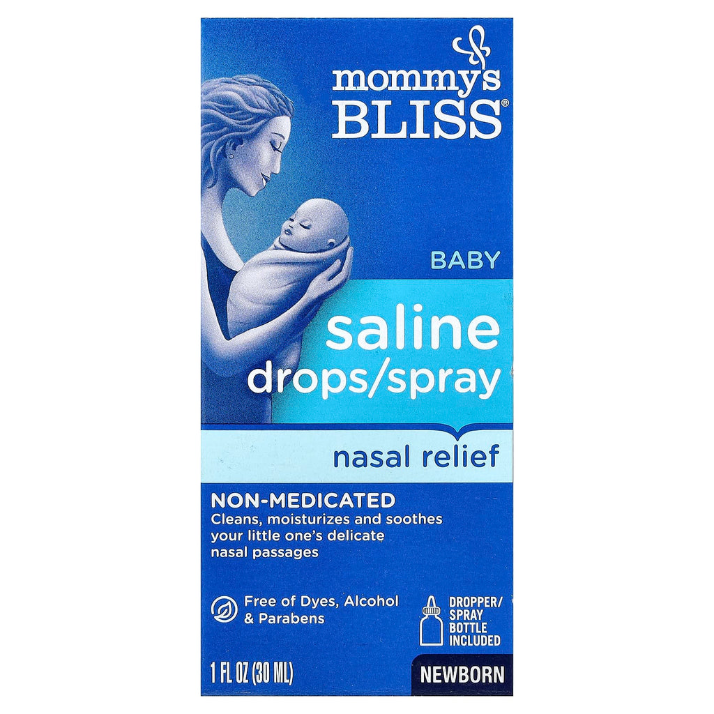 Mommy's Bliss, Baby Saline Drops/Spray Nasal Relief, Newborn , 1 fl oz (30 ml)