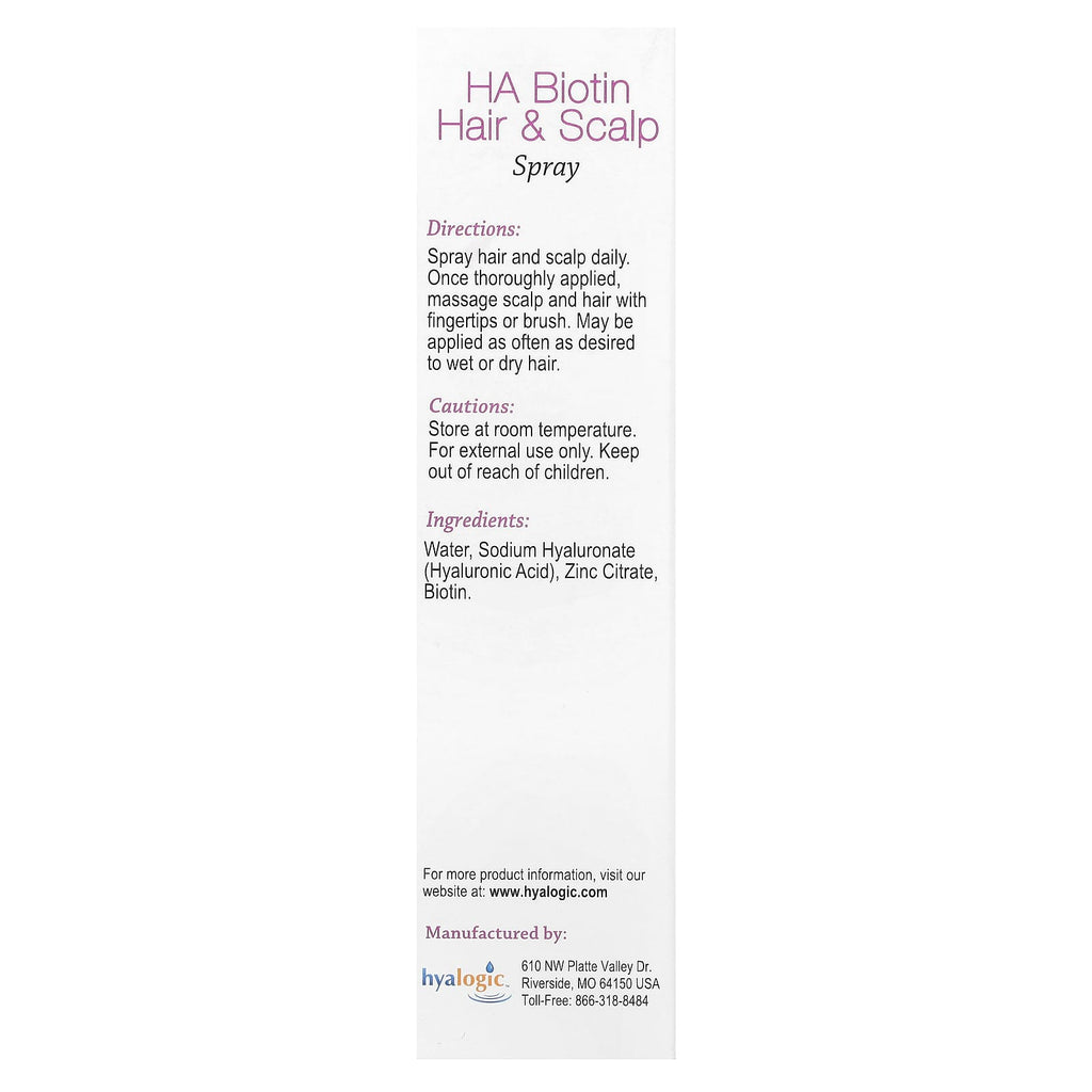 Hyalogic, HA Biotin Hair & Scalp Spray, 4 fl oz (118 ml)