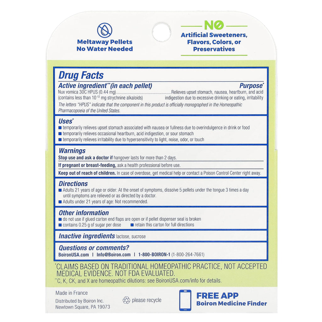 Boiron, Nux Vomica 30C, 3 Tubes, Approx 80 Pellets Each