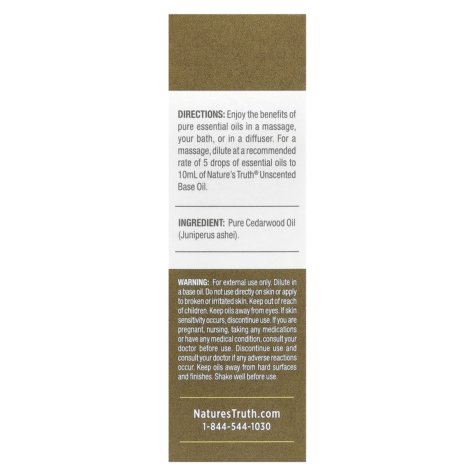 Nature's Truth, Pure Essential Oil, Balancing Cedarwood, 0.51 fl oz (15 ml)