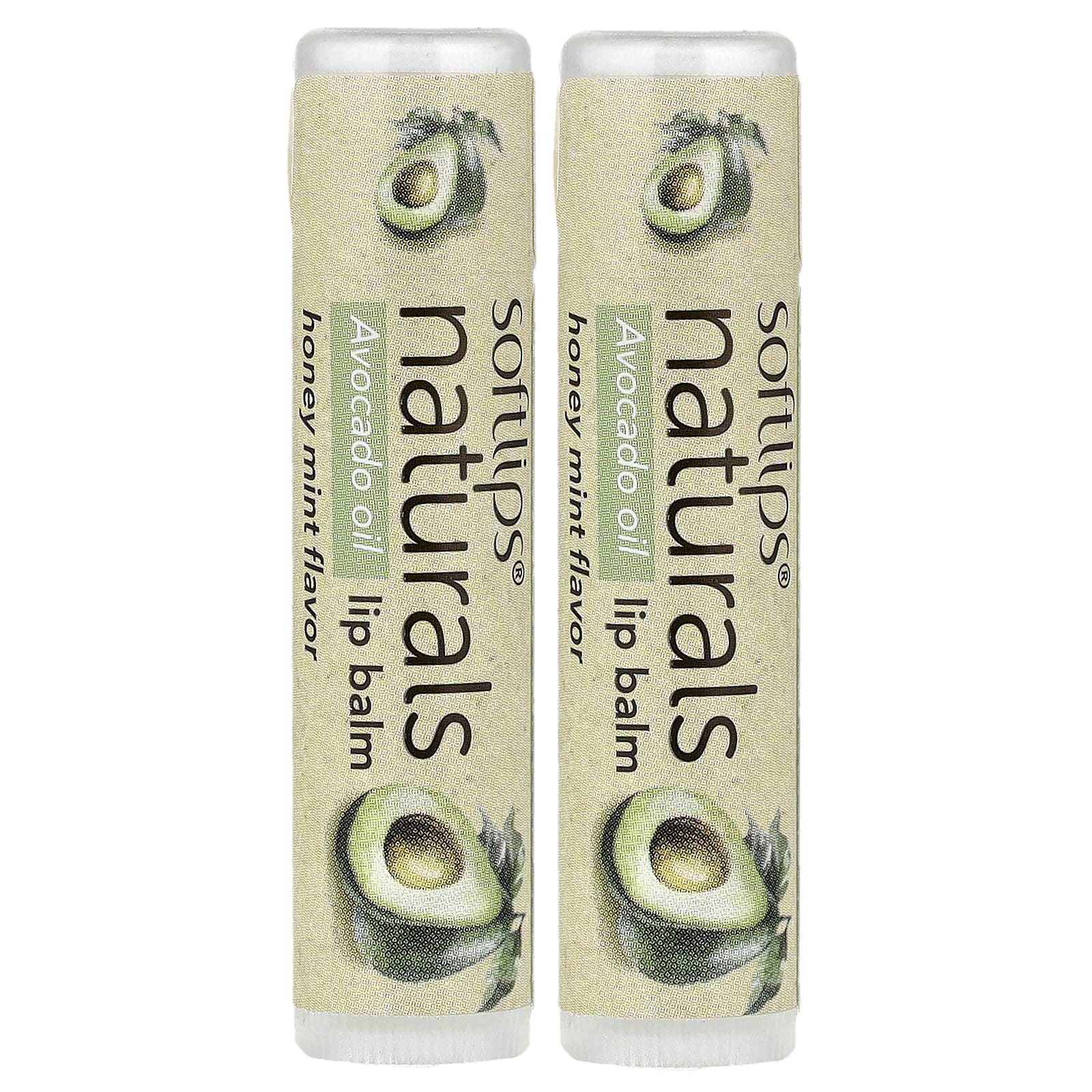 Softlips, Naturals Lip Balm with Avocado Oil, Honey Mint, 2 Sticks, 0.15 oz (4.2 g) Each