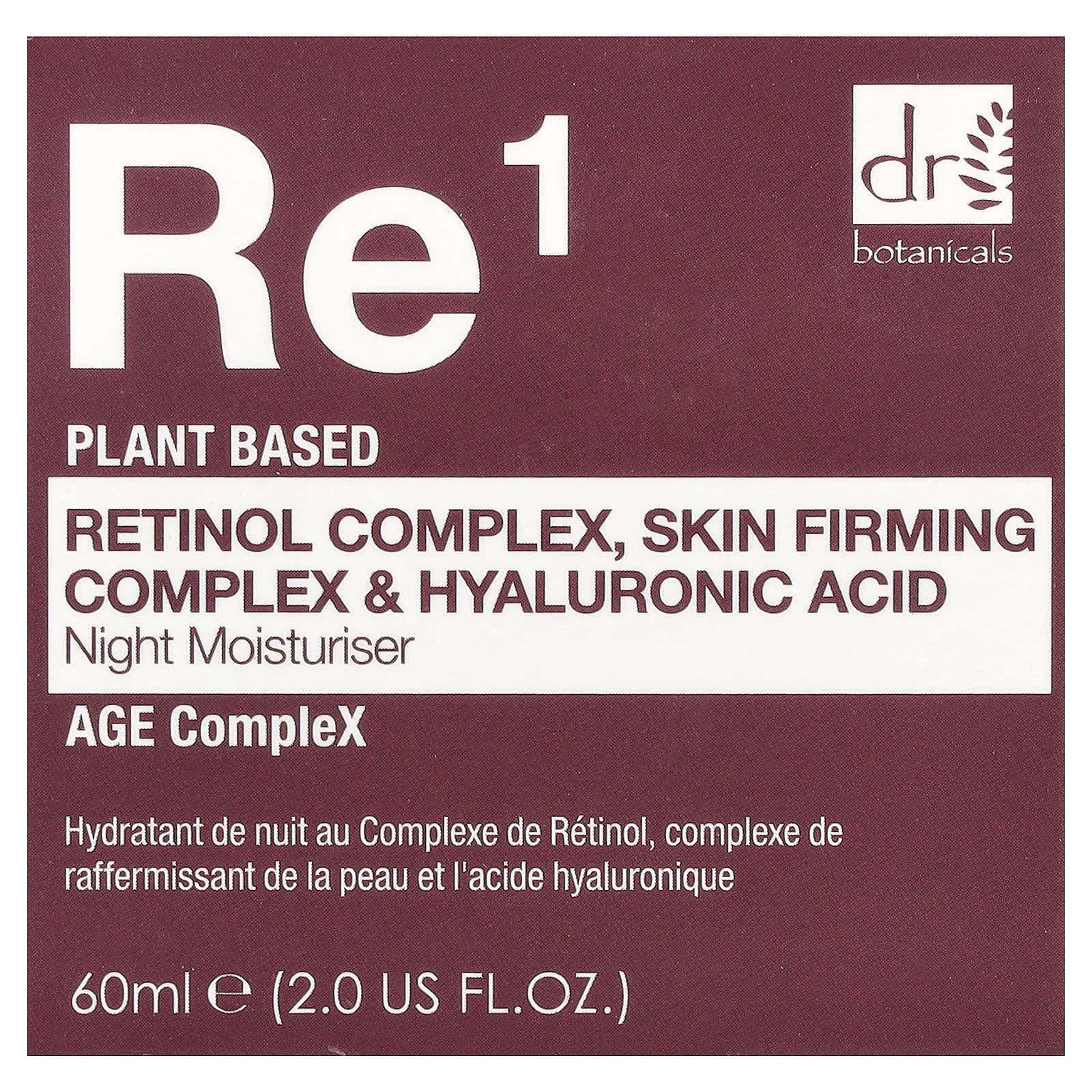 Dr. Botanicals, Re1, Retinol Complex, Skin Firming Complex & Hyaluronic Acid, Night Moisturizer, 2 fl oz (60 ml)