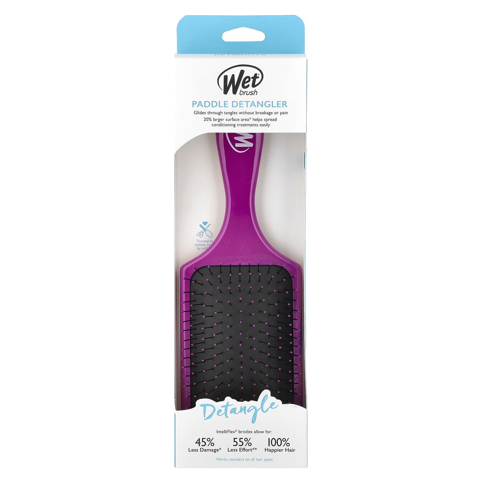 Wet Brush, Paddle Detangler Brush, Purple, 1 Brush