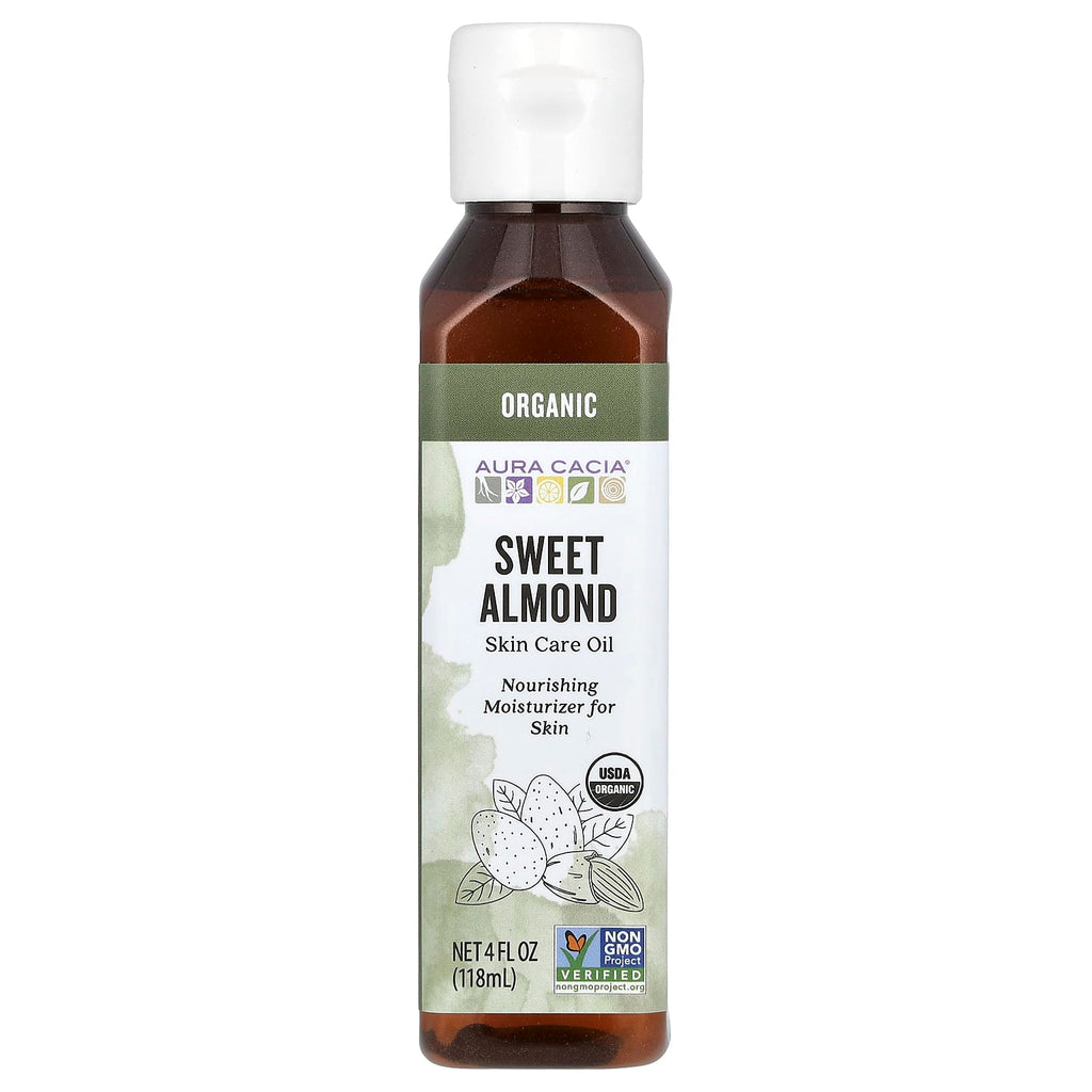 Aura Cacia, Organic, Skin Care Oil, Sweet Almond, 4 fl oz (118 ml)