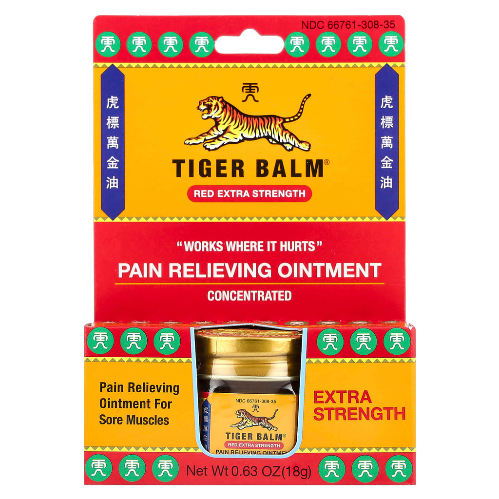 Tiger Balm, Pain Relieving Ointment, 0.63 oz (18 g)