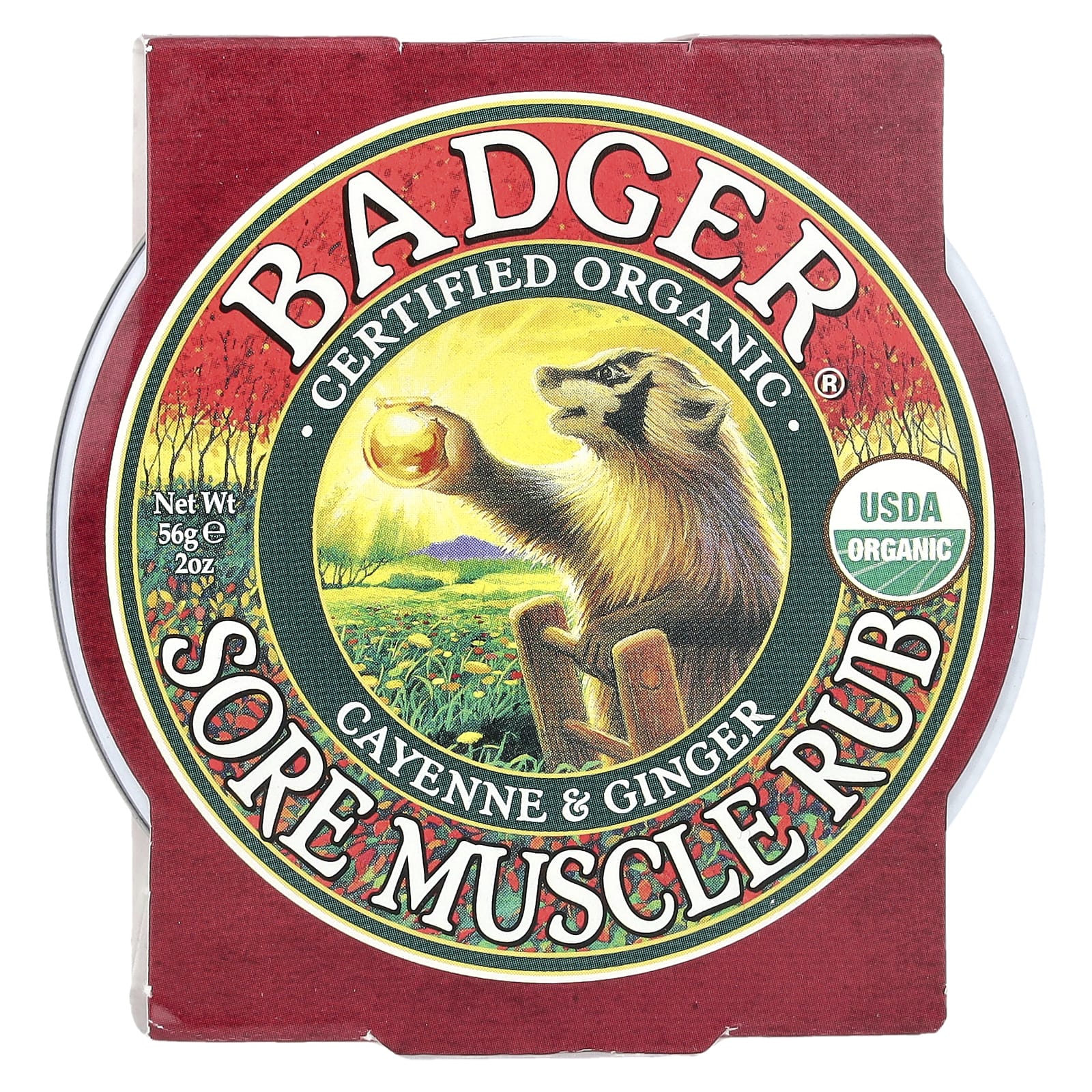 Badger, Organic Sore Muscle Rub, Cayenne & Ginger, 2 oz (56 g)