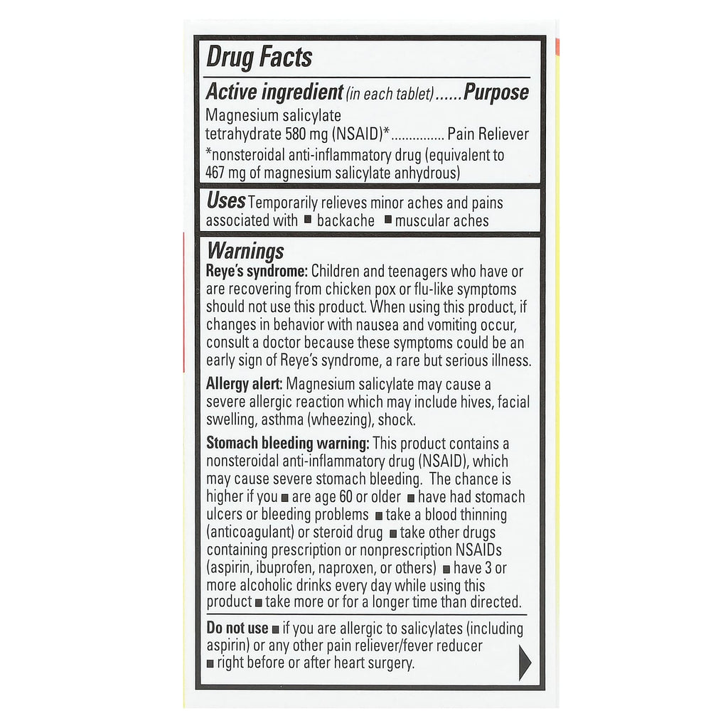 Percogesic, Backache Relief Pain Reliever, Maximum Strength, 580 mg, 48 Easy To Swallow Coated Caplets