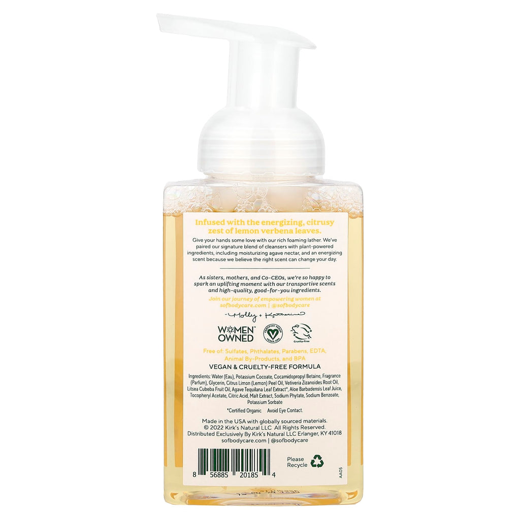 SoF, Hydrating Foaming Hand Wash with Agave Nectar, Lemon Verbena, 8 fl oz (236 ml)