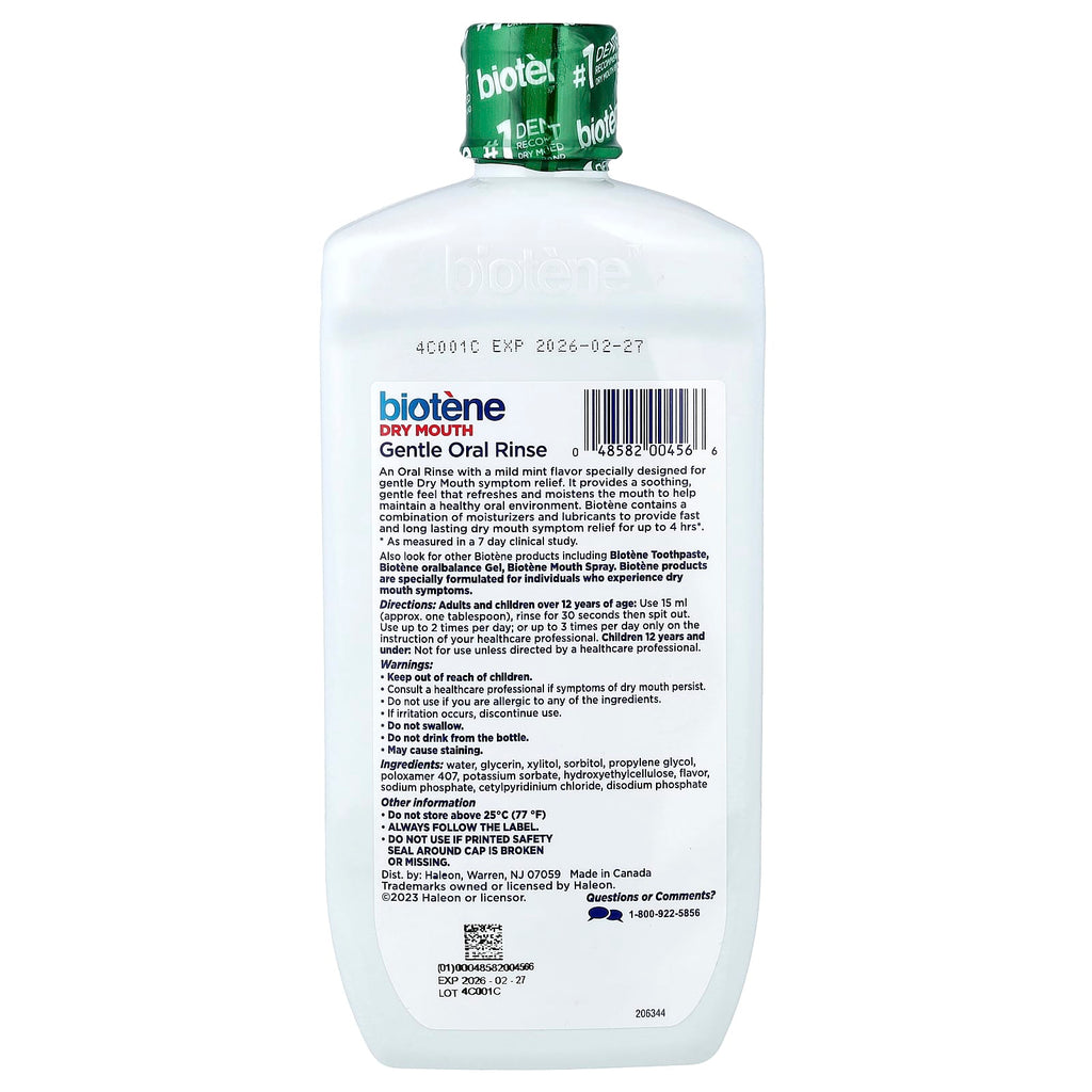 Biotene Dental Products, Dry Mouth Gentle Oral Rinse, Alcohol-Free, Gentle Mint, 16 fl oz (473 ml)