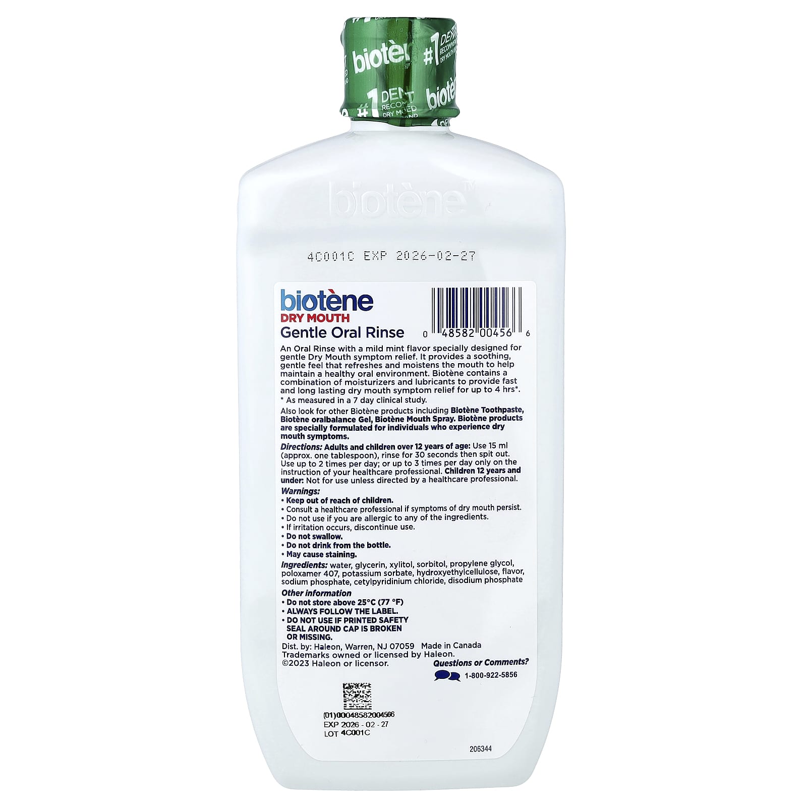 Biotene Dental Products, Dry Mouth Gentle Oral Rinse, Alcohol-Free, Gentle Mint, 16 fl oz (473 ml)