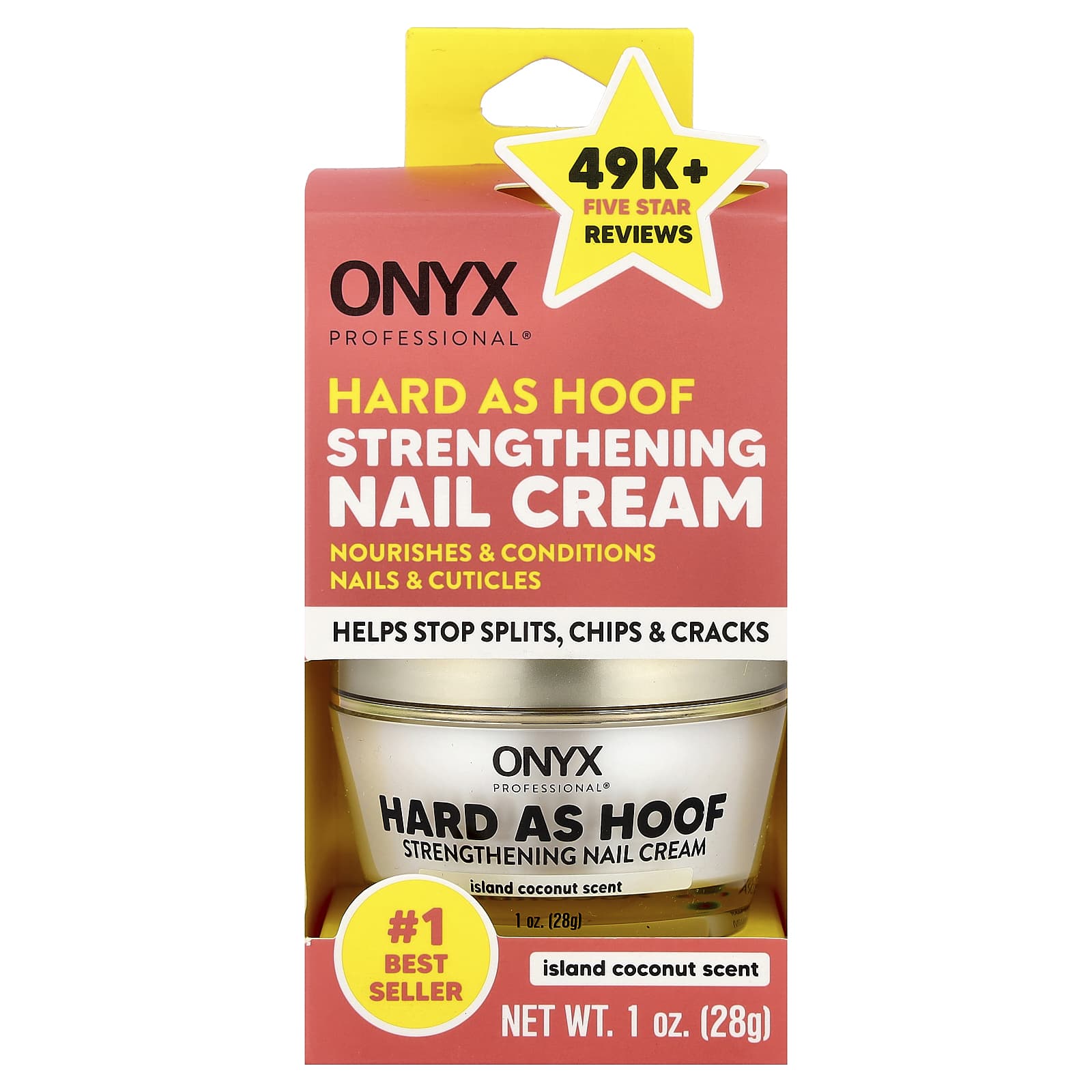 Onyx Professional, Hard As Hoof, Strengthening Nail Cream, Island Coconut, 1 oz (28 g)