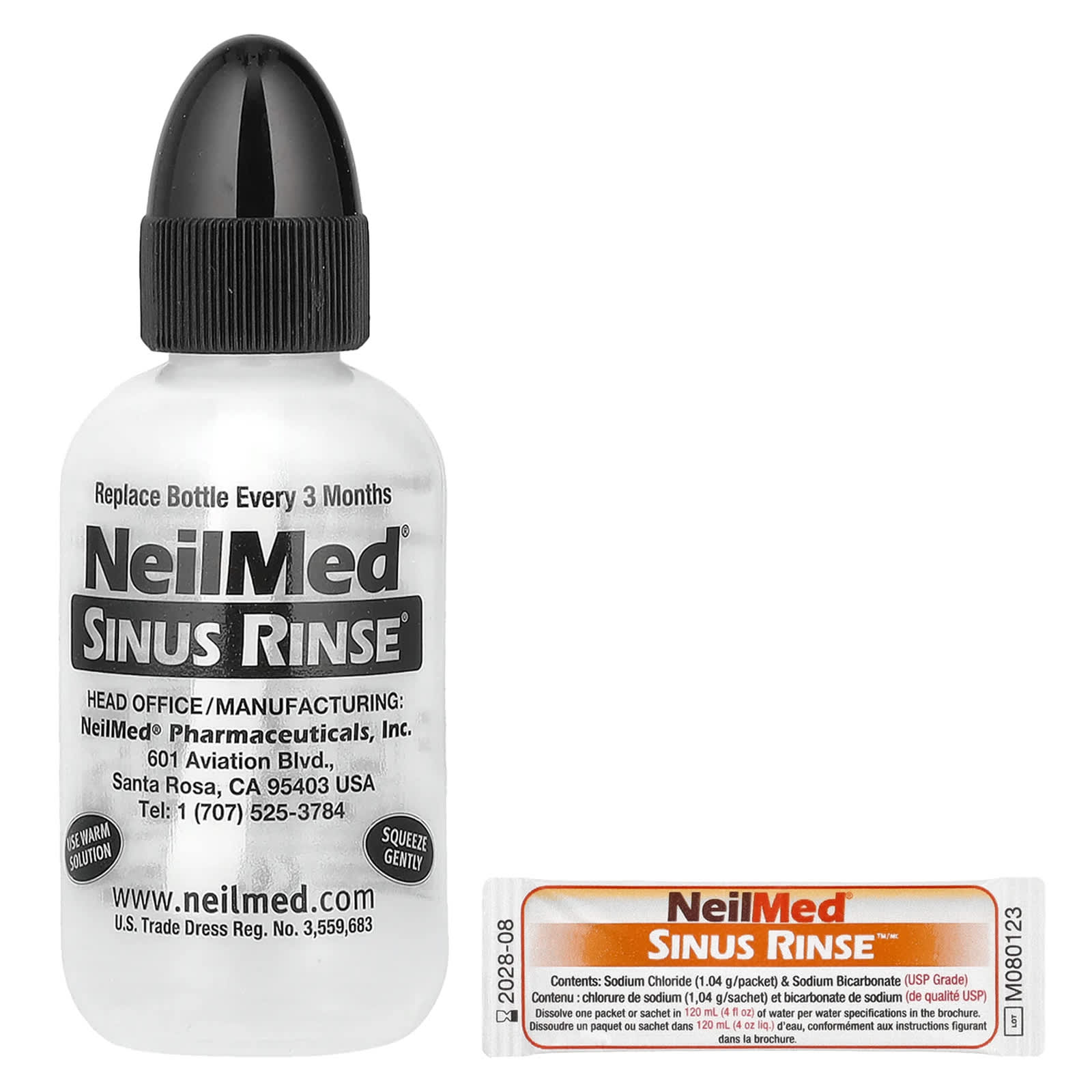 NeilMed, Kids, Sinus Rinse®, Ages 2+, 1 Squeeze Bottle, 60 Premixed Packets
