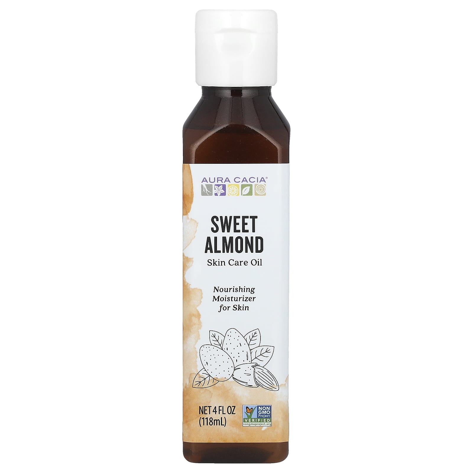 Aura Cacia, Skin Care Oil, Sweet Almond, 4 fl oz (118 ml)