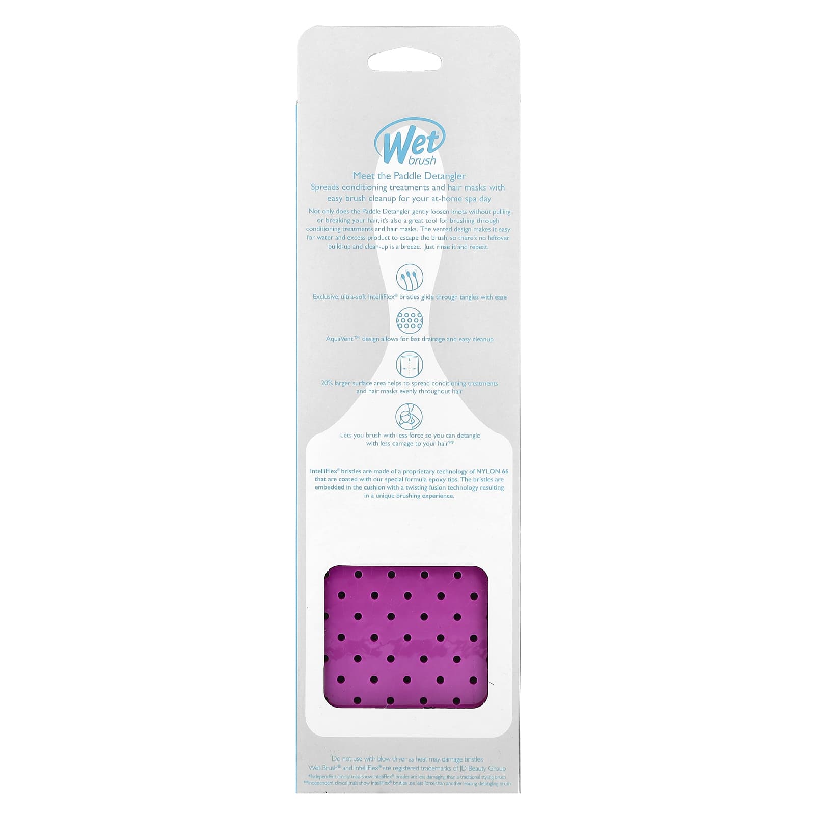 Wet Brush, Paddle Detangler Brush, Purple, 1 Brush