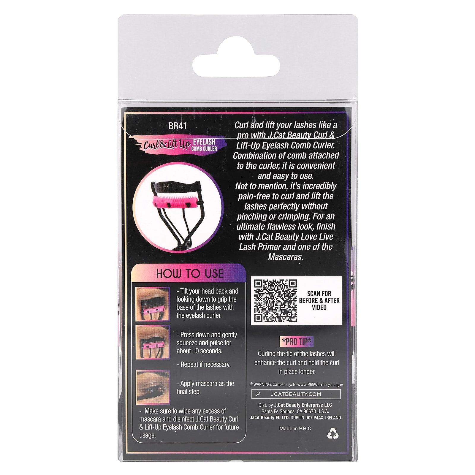 J.Cat Beauty, Curl & Lift Up, Eyelash Comb Curler, 1 Count
