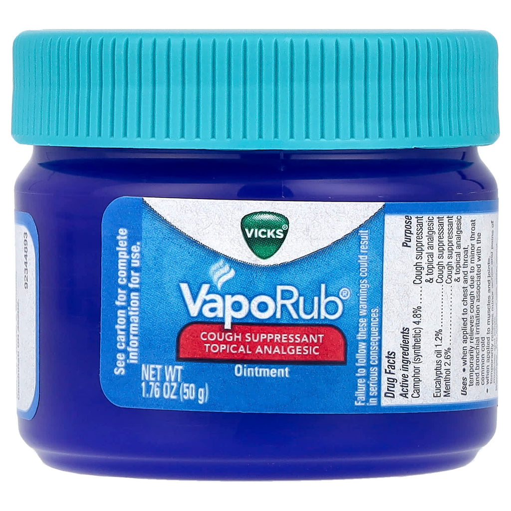 Vicks, VapoRub®, Cough Suppressant Topical Analgesic Ointment, 1.76 oz (50 g)
