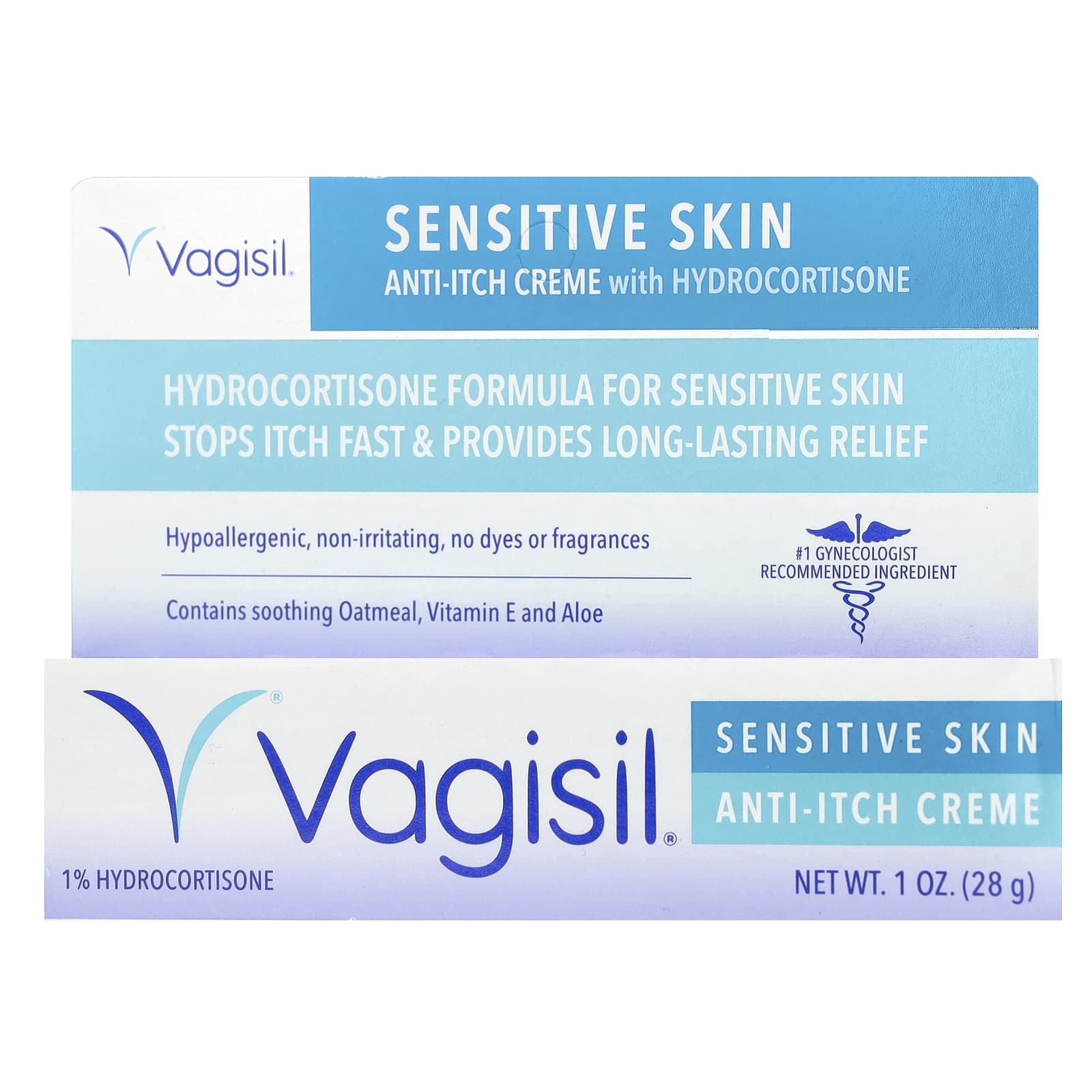 Vagisil, Anti-Itch Creme With Hydrocortisone, Sensitive Skin, 1 oz (28 g)