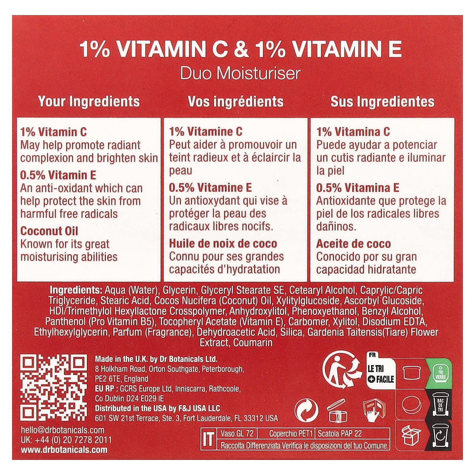 Dr. Botanicals, Vitamin C & Vitamin E, Brightening Duo Moisturizer, 2 fl oz (60 ml)