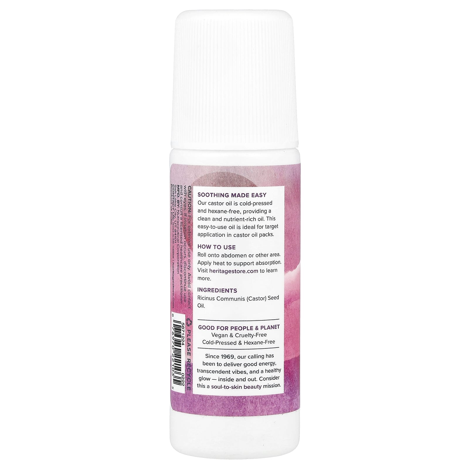 Heritage Store, Castor Oil Roll-On Treatment , 3 fl oz (89 ml)