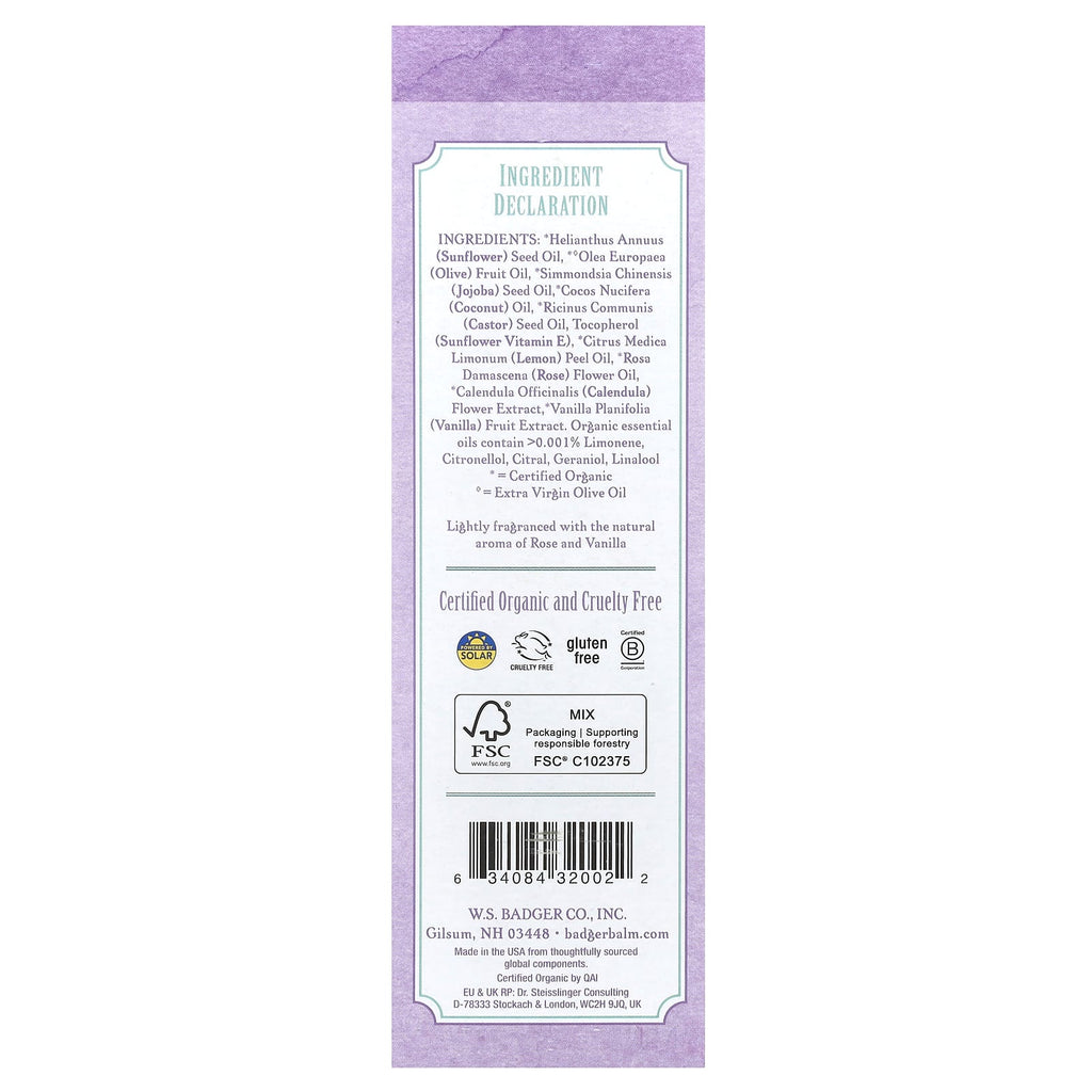 Badger, Pregnant Belly Oil, Rose & Vanilla, 4 fl oz (118 ml)