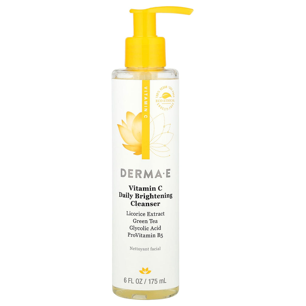 DERMA E, Vitamin C Daily Brightening Cleanser, 6 fl oz (175 ml)