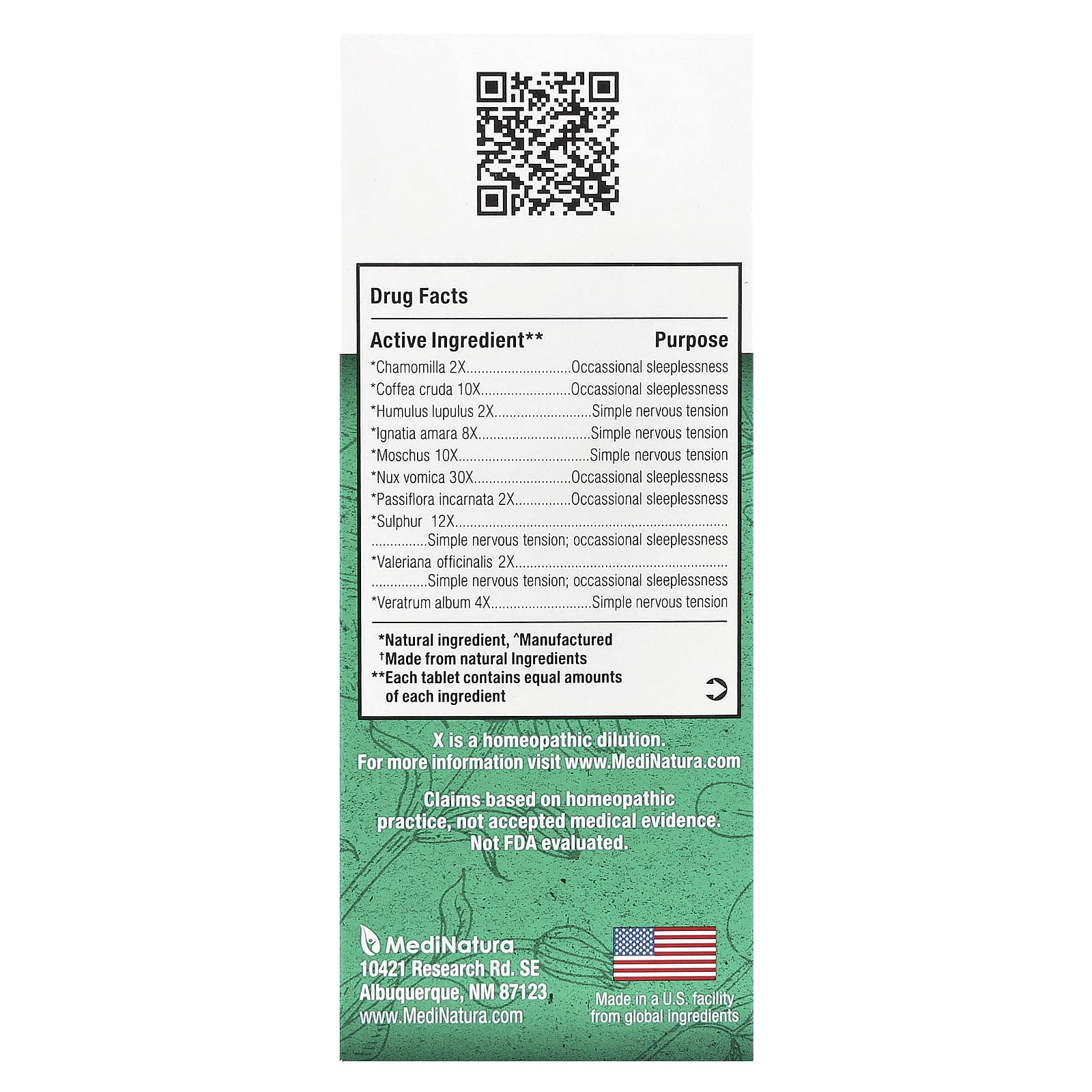 MediNatura, BHI, Calming, 100 Tablets