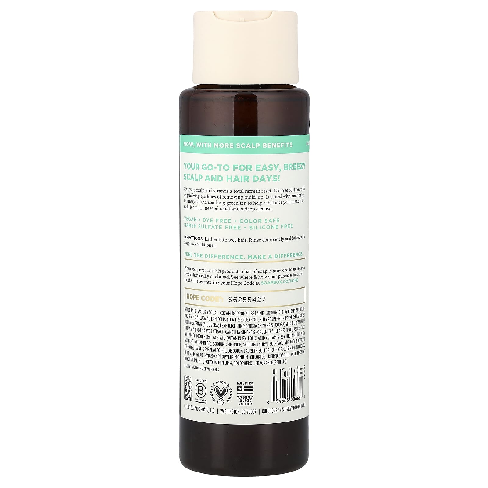 Soapbox, Scalp Balancing Shampoo, Tea Tree & Mint, 16 fl oz (473 ml)