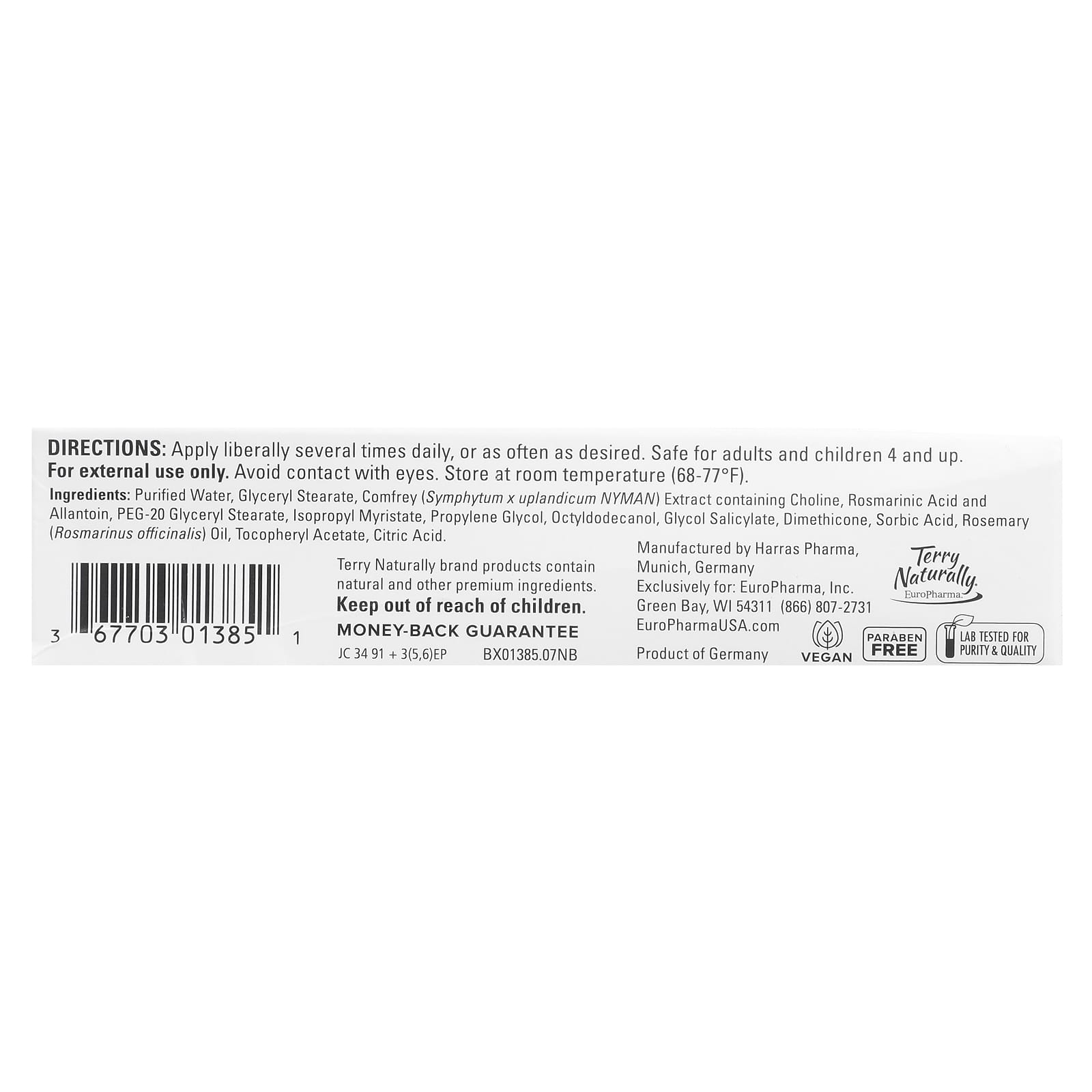 Terry Naturally, Traumaplant® Comfrey Cream, 1.76 oz (50 g)