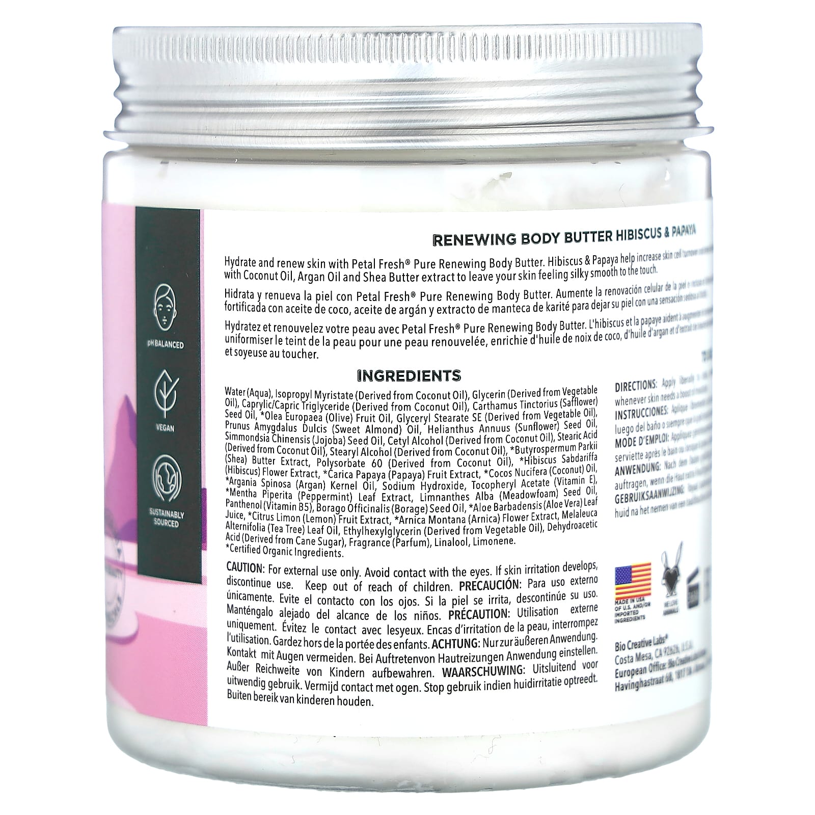 Petal Fresh, Pure, Renewing Body Butter, Hibiscus & Papaya, 8 oz (237 ml)