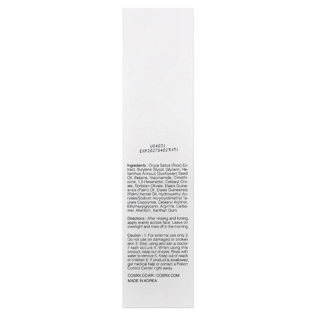 CosRx, Ultimate Nourishing Rice, Overnight Spa Beauty Mask, 2.02 fl oz (60 ml)