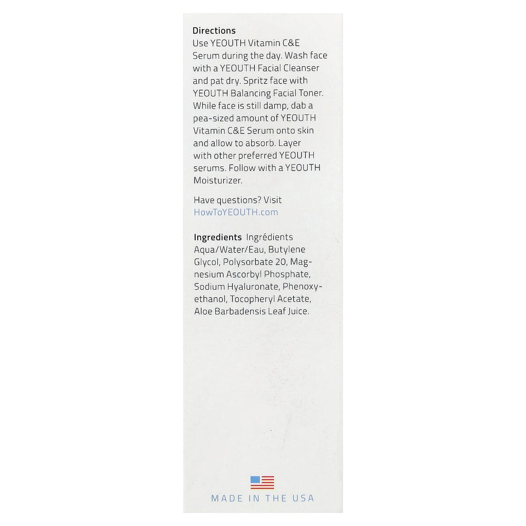 YEOUTH, Vitamin C & E Serum, 2 fl oz (60 ml)