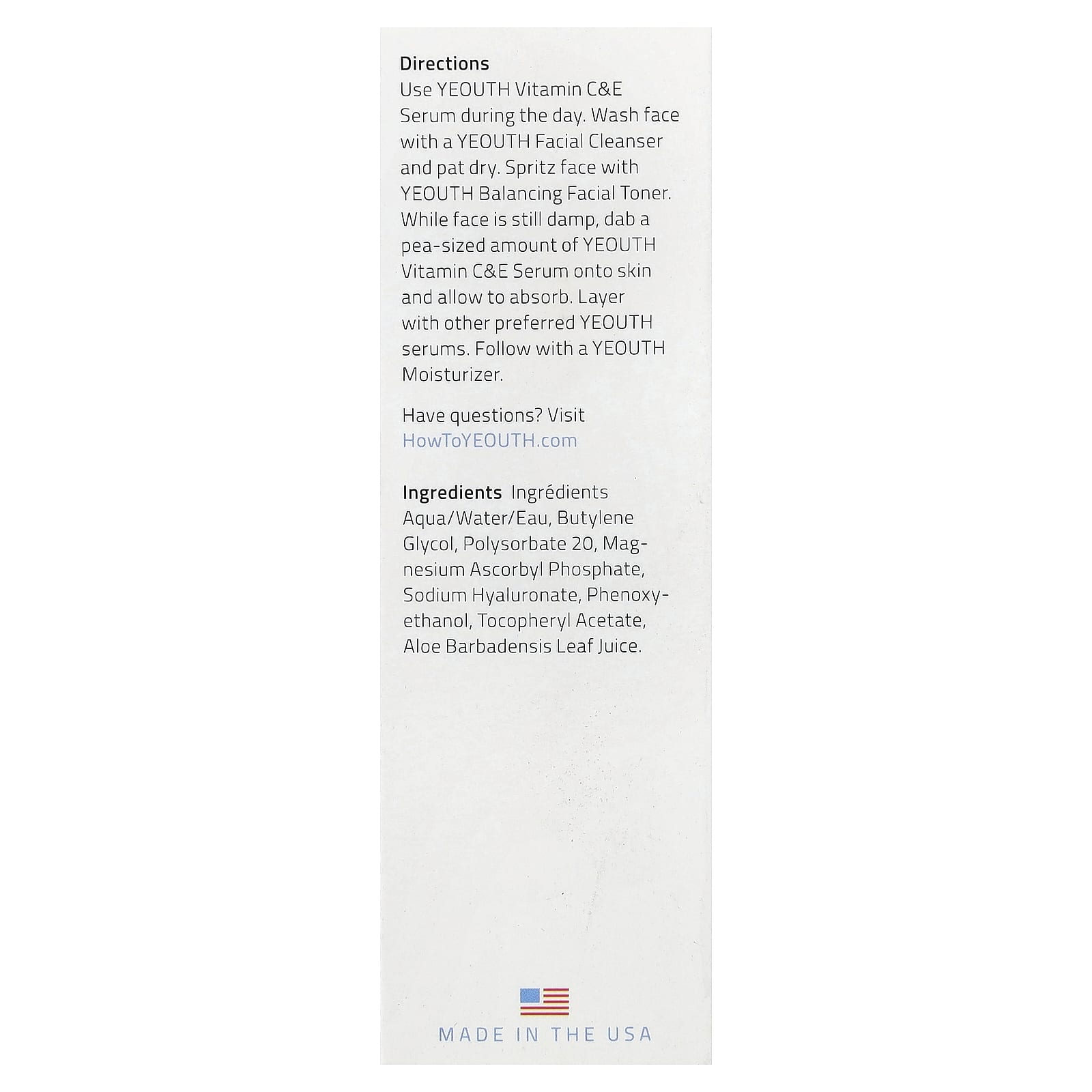 YEOUTH, Vitamin C & E Serum, 2 fl oz (60 ml)