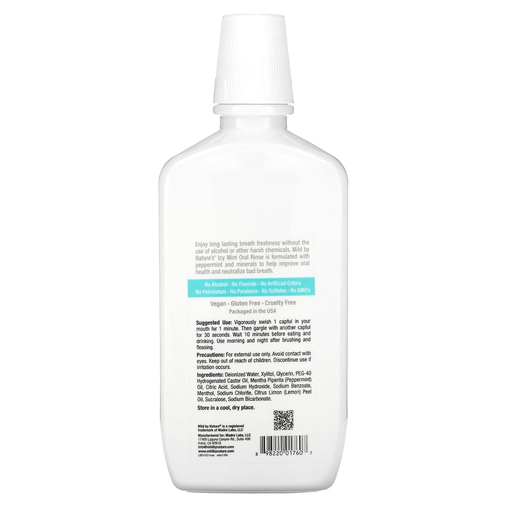 Mild By Nature, Fresh Breath Oral Rinse, No Alcohol, Icy Mint, 16 fl oz (473 ml)