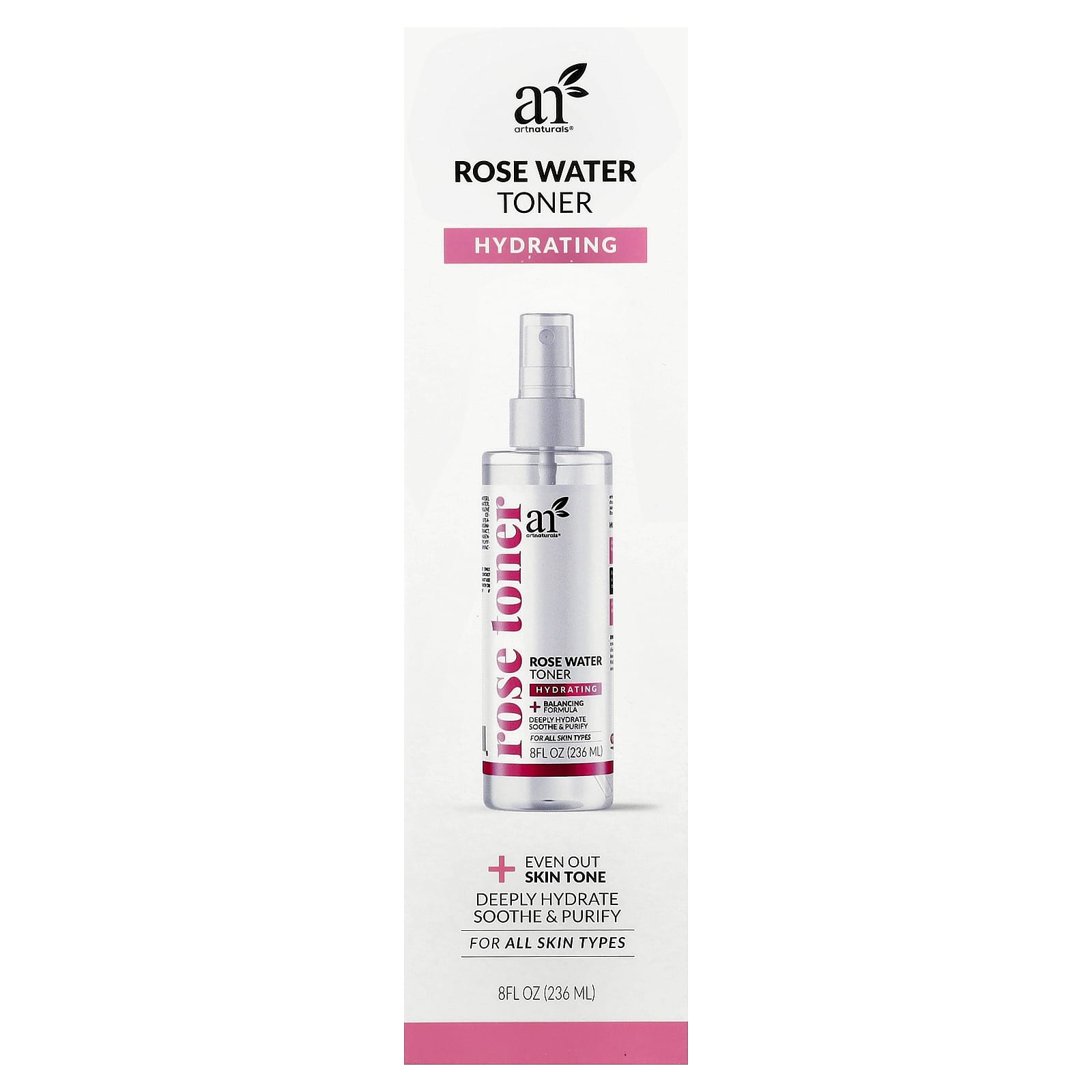 artnaturals, Rose Water Toner, For All Skin Types, 8 fl oz (236 ml)