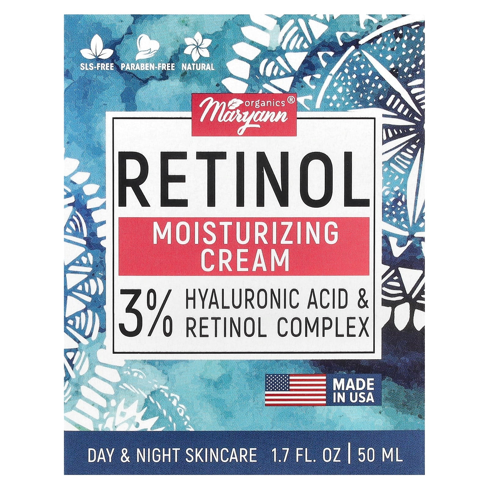MaryAnn Organics, Retinol, Moisturizing Cream, 1.7 fl oz (50 ml)