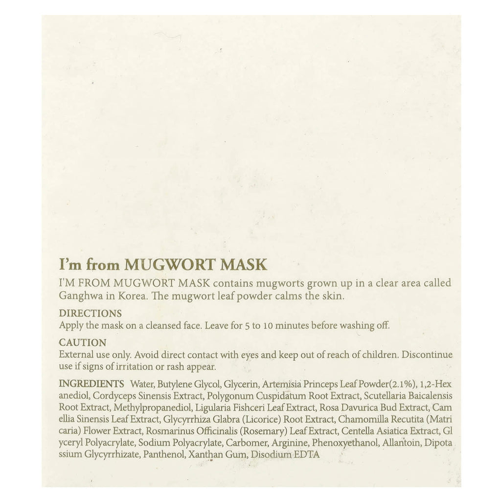 I'm From, Mugwort Beauty Mask, 3.88 oz (110 g)