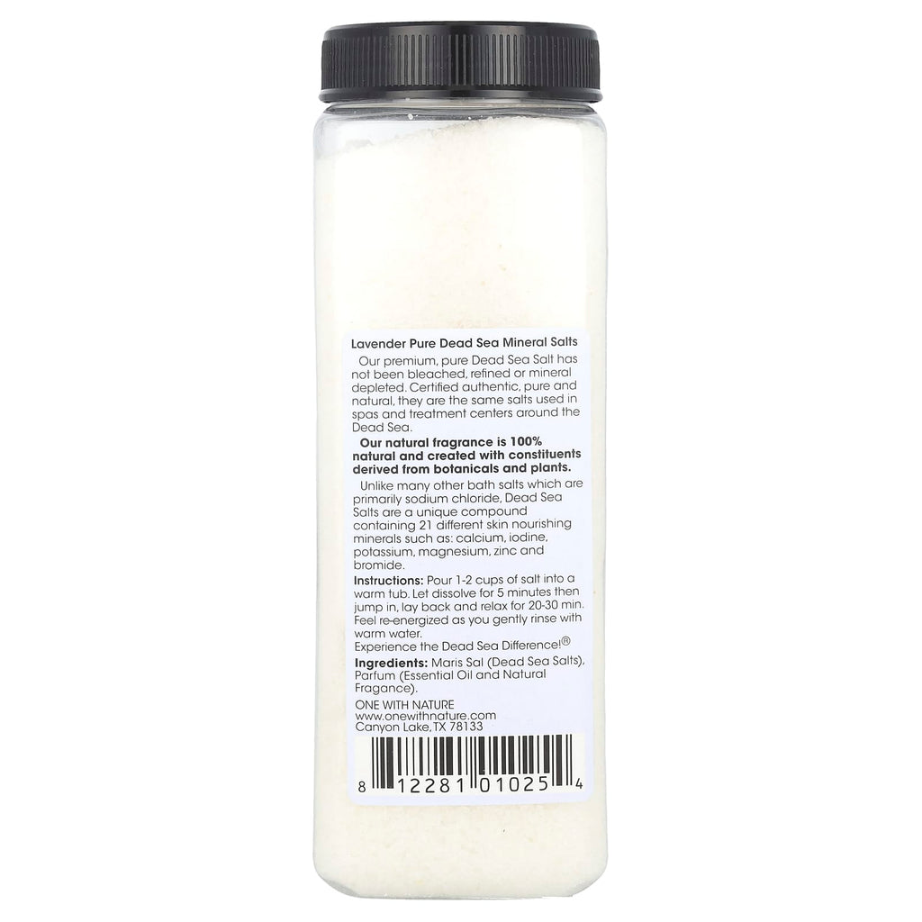 One with Nature, Dead Sea Spa, Mineral Salts, Relaxing, Lavender, 32 oz (907 g)