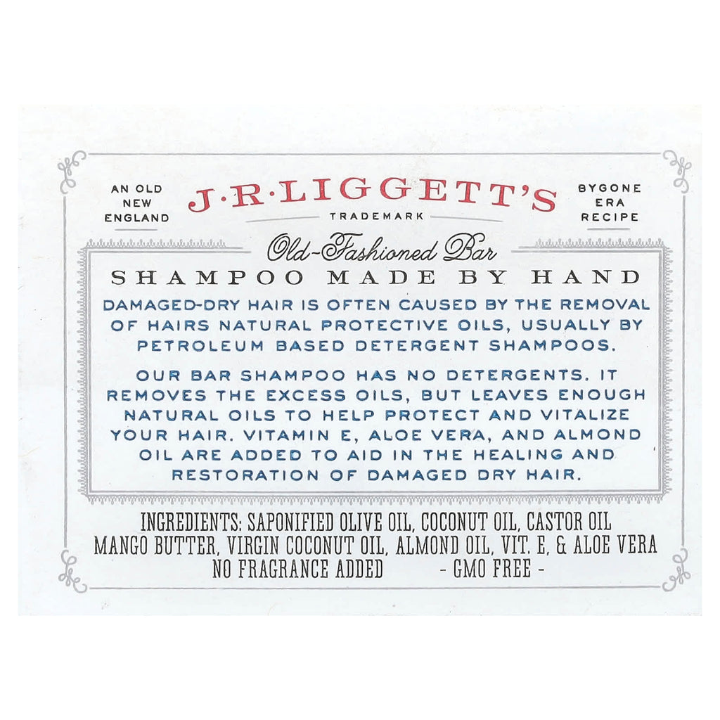 J.R. Liggett's, Old-Fashioned Shampoo Bar, Moisturizing Formula, 3.5 oz (99 g)