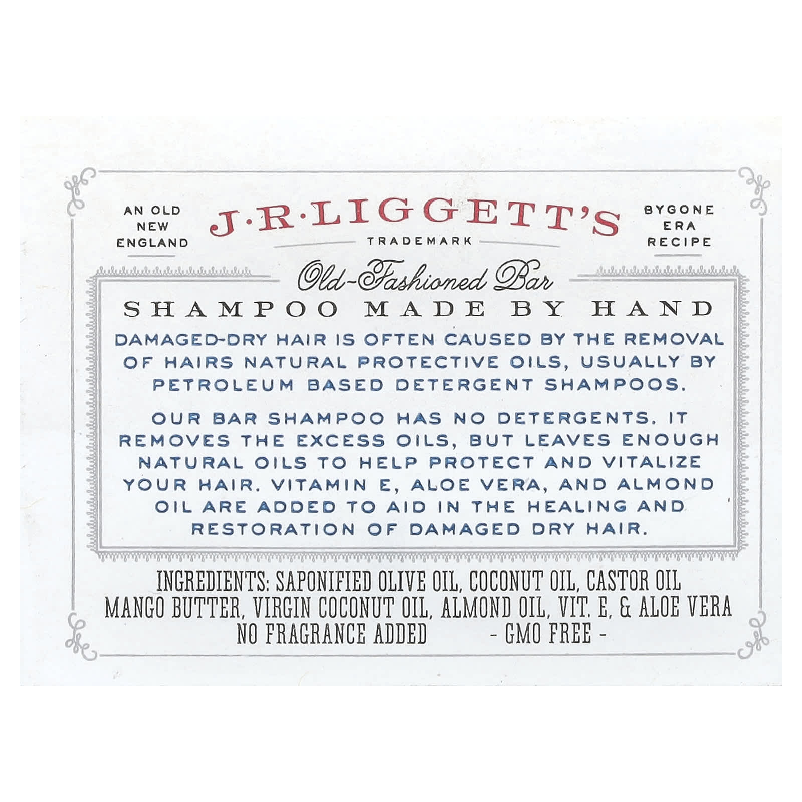J.R. Liggett's, Old-Fashioned Shampoo Bar, Moisturizing Formula, 3.5 oz (99 g)