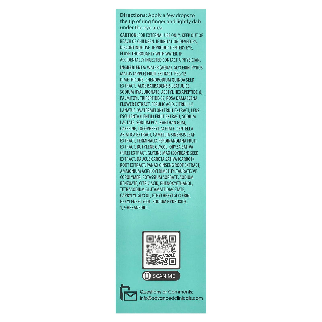 Advanced Clinicals, Puffy Eye Serum, 1.75 fl oz (52 ml)